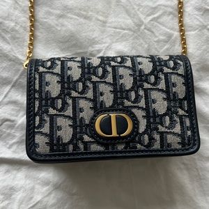 30 MONTAIGNE NANO POUCH Blue Dior Oblique Jacquard